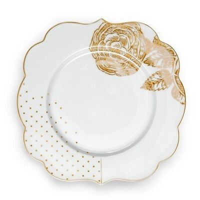 Plato de pan blanco real decorado - 17cm