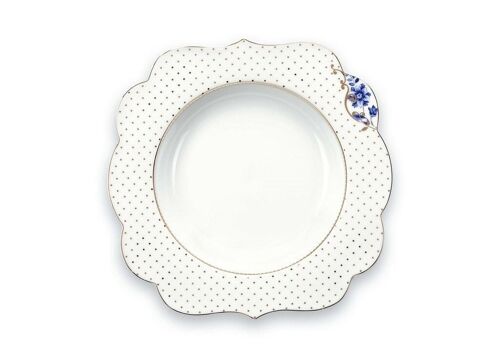 Assiette creuse Royal Blanc décoré - 23,5cm - PIP STUDIO