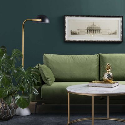 Anglars Ronde Salontafel Marmer Wit, Goud