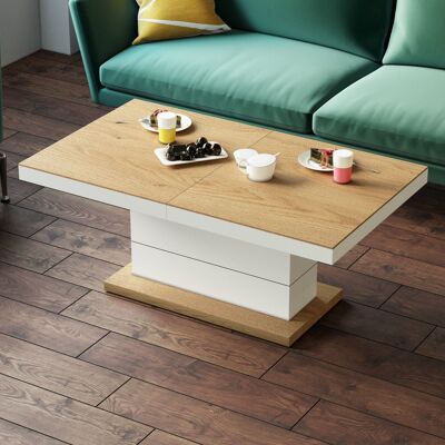 Brou Uitschuifbare, dans une table de salon réglable Hoogte Eiken