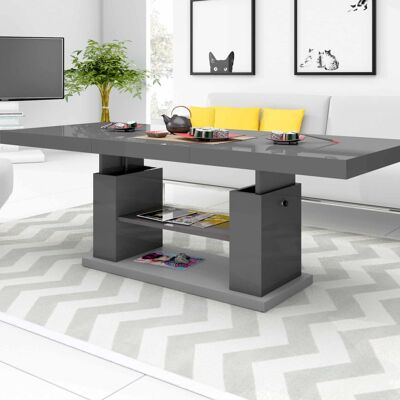 Brou Uitschuifbare mesa de salón Grijs hoogglans