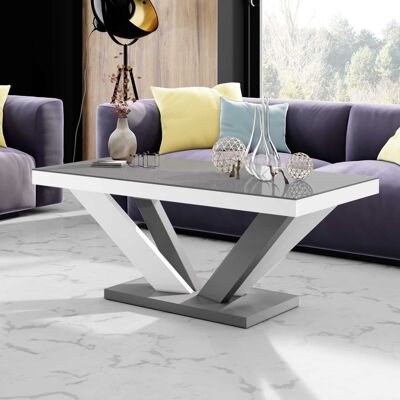 Table de salon Evrecy Grijs hoogglans