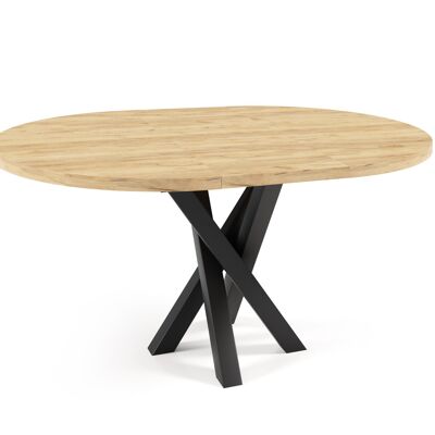 Cuzorn Ronde Uitschuifbare Eettafel Goud eiken