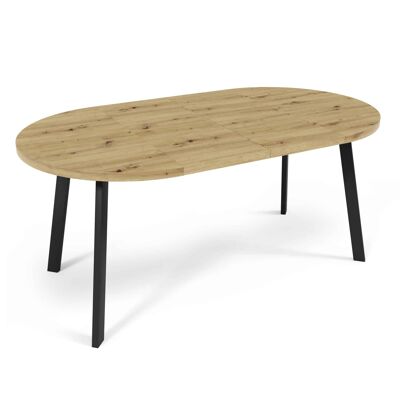 Ansauville Ronde Uitschuifbare Eettafel Goud eiken