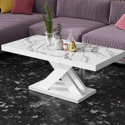 Table de salon Tagnone en marbre blanc
