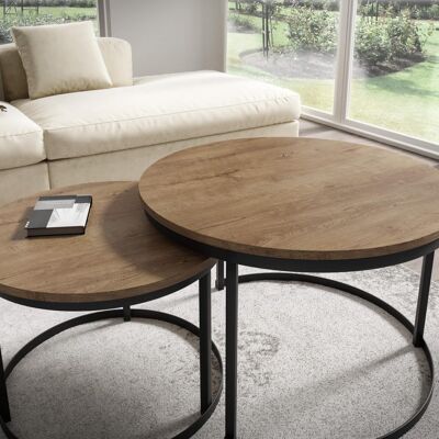 Ensemble de table de salon Royanne Donker eiken