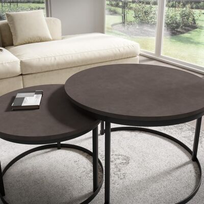 Ensemble table de salon Royanne en béton