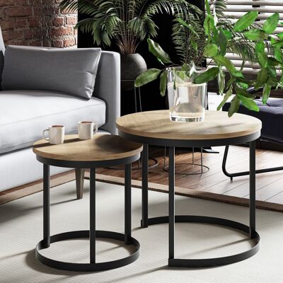 Juego de mesa de salón Royanne Goud eiken