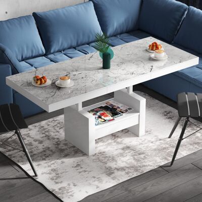 Table de salon Moult Uitschuifbare en marbre blanc