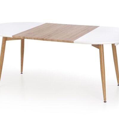 Clairmarais Uitschuifbare Eettafel Wit en Houtskleur