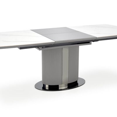 Cambounes Uitschuifbare Eettafel Wit hoogglans - Noir hoogglans