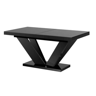 Felce Uitschuifbare Eettafel Zwart hoogglans