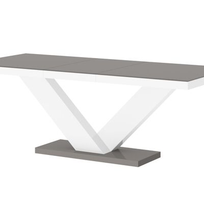 Cessieres Uitschuifbare Eettafel Grijs hoogglans
