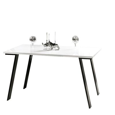 Athies Uitschuifbare Eettafel Noir hoogglans - Noir hoogglans