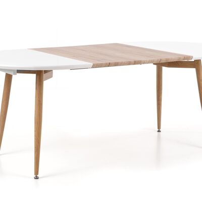 Corbès Uitschuifbare Eettafel Wit en Houtskleur