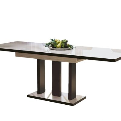 Amplificateur Uitschuifbare Eettafel blanc avec bordures noires