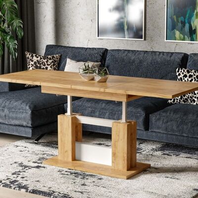 Flesselles Uitschuifbare table de salon Goud eiken