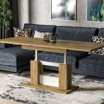 Flesselles Uitschuifbare Salontafel Ambachtelijk eiken