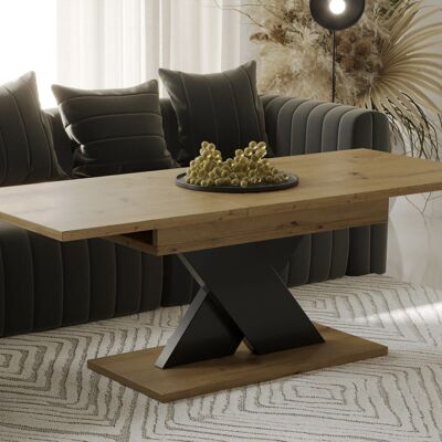 Table de salon Bouranton Uitschuifbare Ambachtelijk eiken
