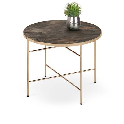 Table de salon Corze aspect marbre noir