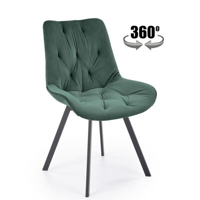 Erloy Eetkamerstoel Groen, Zwart, Grijs - Groen