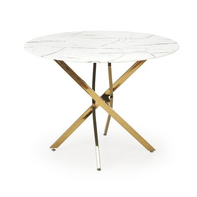 Senozan Eettafel Marmerlook Blanc