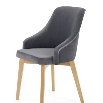 Petite Eetkamerstoel Groen, Blauw, Houtskleur, Lichtgrijs, Donkergrijs, Lichtbruin - Donkergrijs