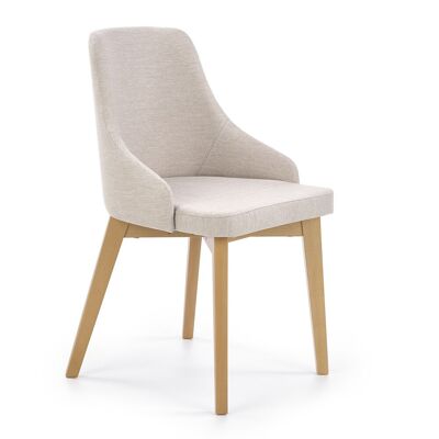 Béarn Eetkamerstoel Donkergrijs, light beige, Grijs, Houtskleur, Lichtgrijs - light beige