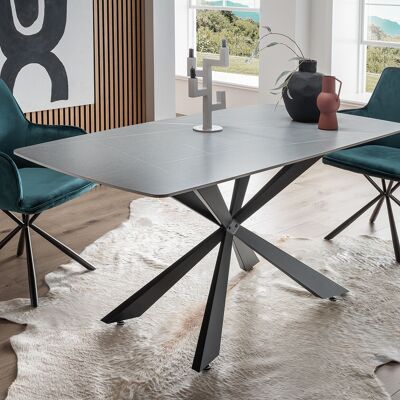 Mesa de comedor Roiffieux con tapete gris