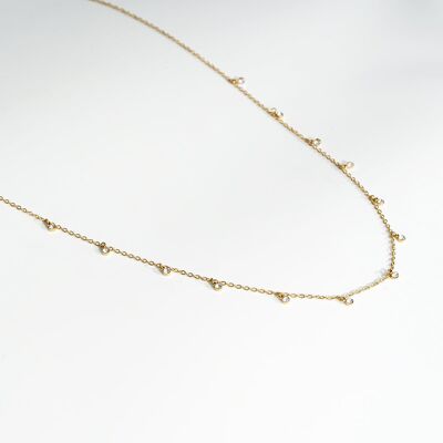 Catena in vita dorata con strass pendenti