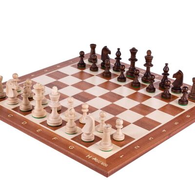 Victory Chess Set in Mahogany Wood 48x48 cm - Handmade