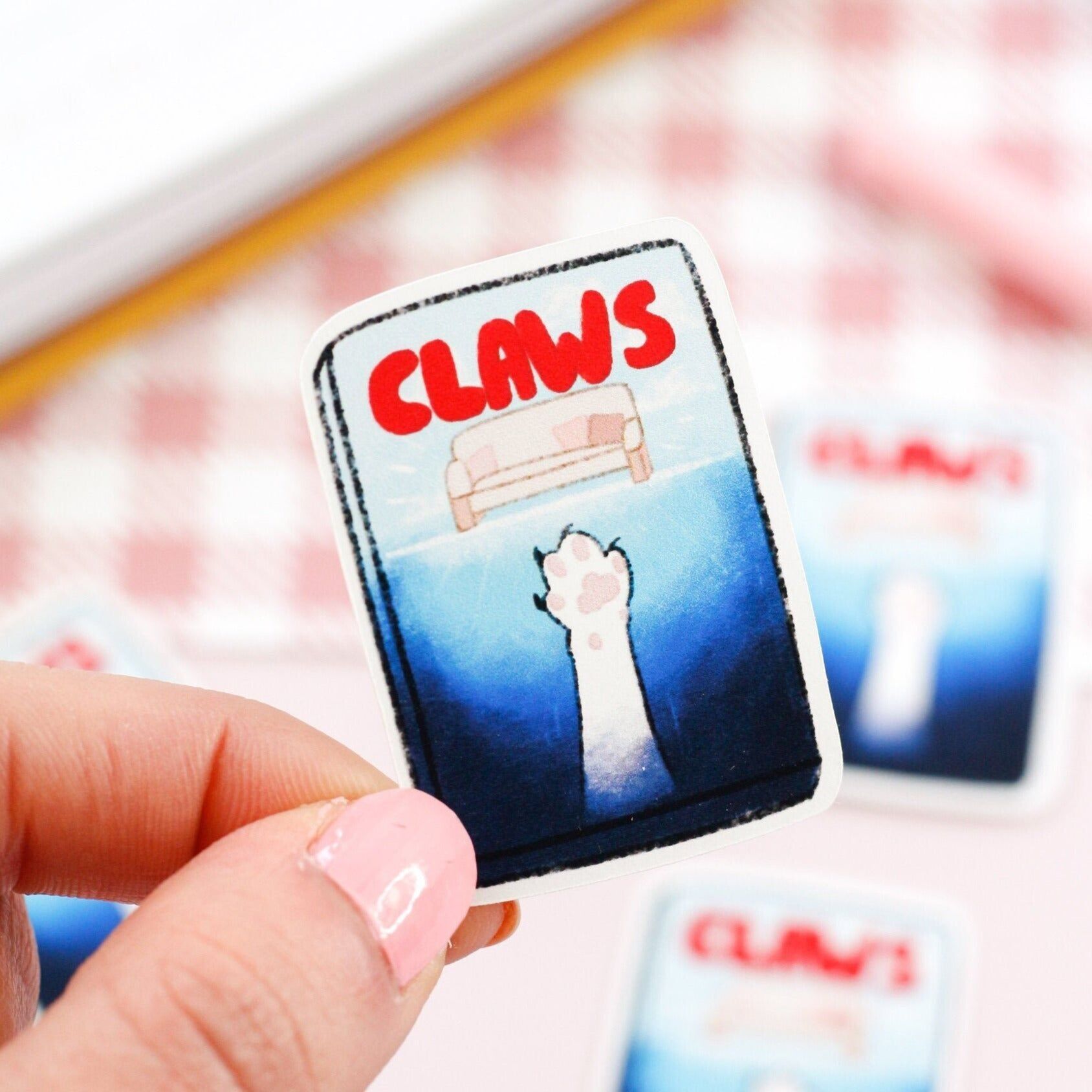 Claws - stickers chat - autocollant vinyl individuel