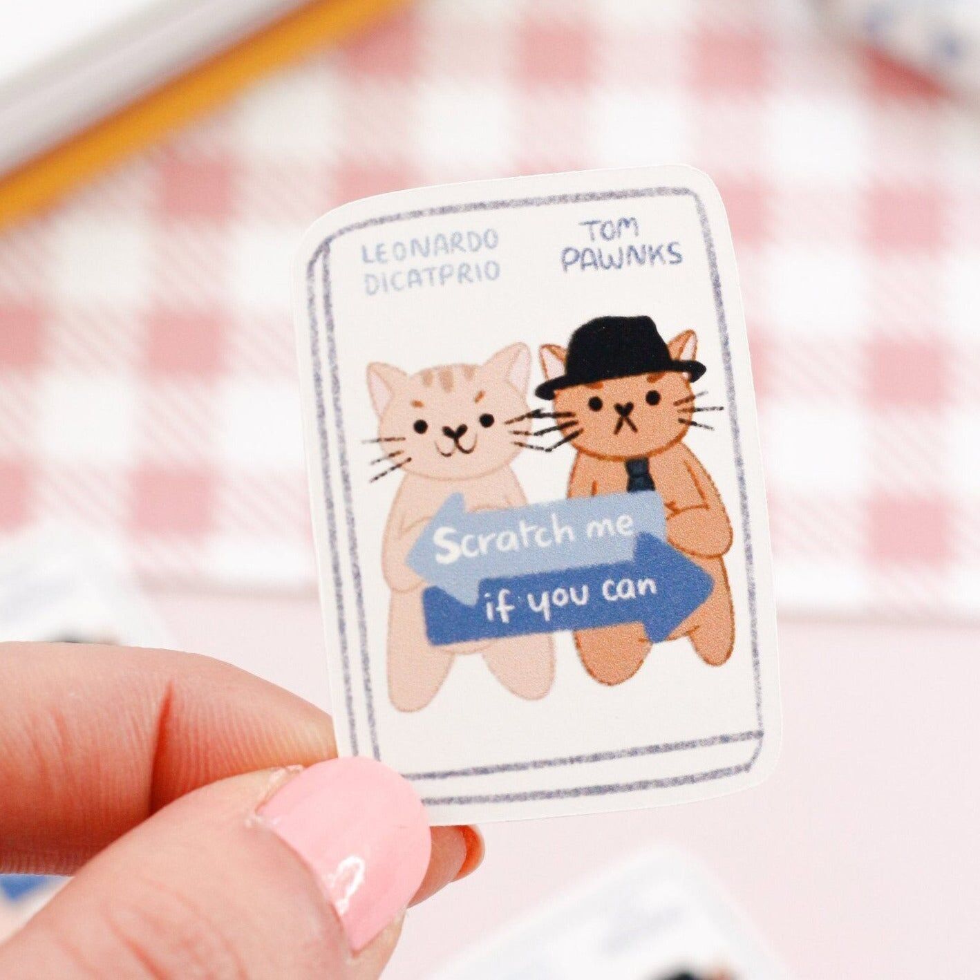 Scratch me if you can - stickers chat - autocollant vinyl individuel