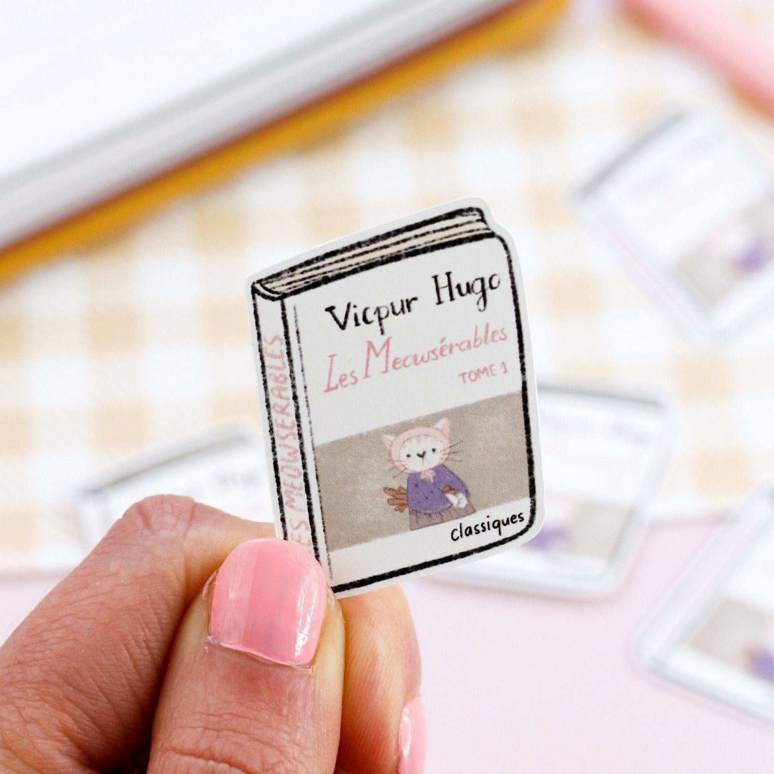 Les meowserables - stickers chat - autocollant vinyl individuel