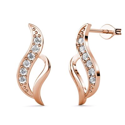 Boucles d'oreilles Destiny - Or Rosé et Cristal