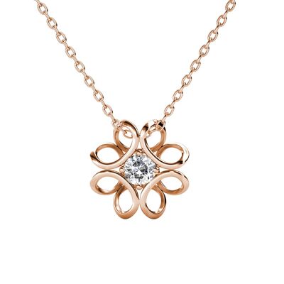 Daffodil Pendants - Rose Gold and Crystal