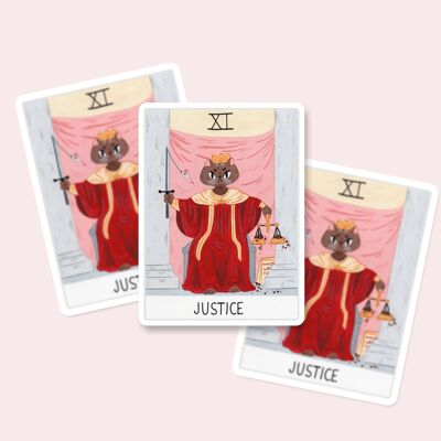 Justice - stickers tarot des chat - autocollant vinyl individuel