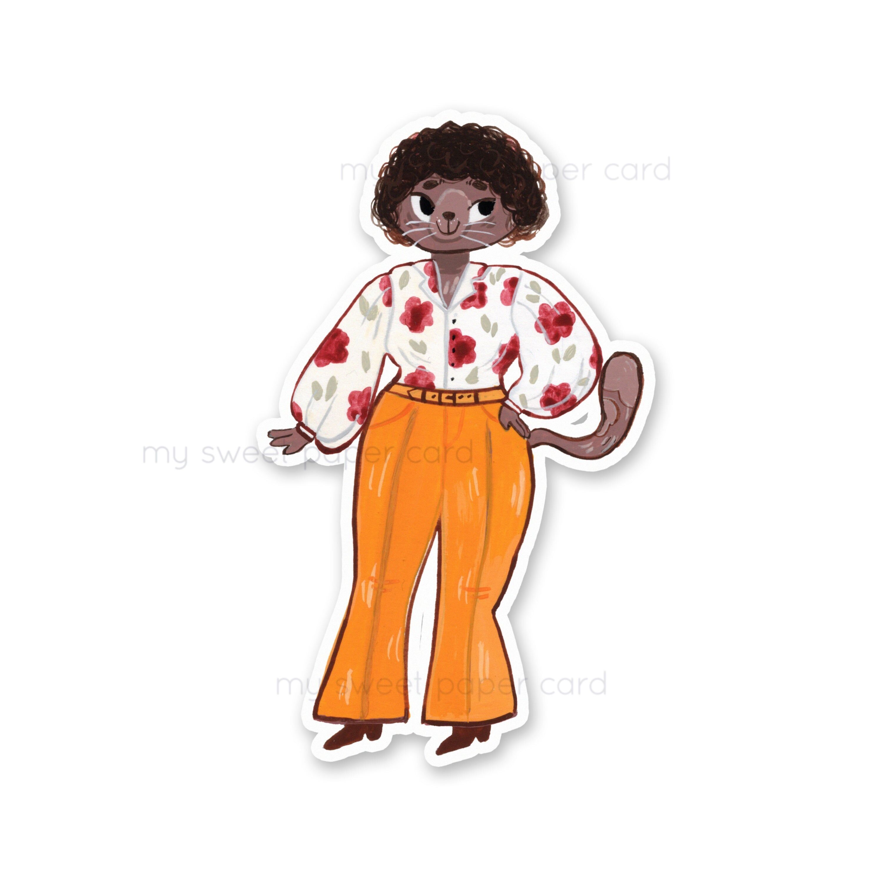 Chat 1970 - Stickers vinyl individuel