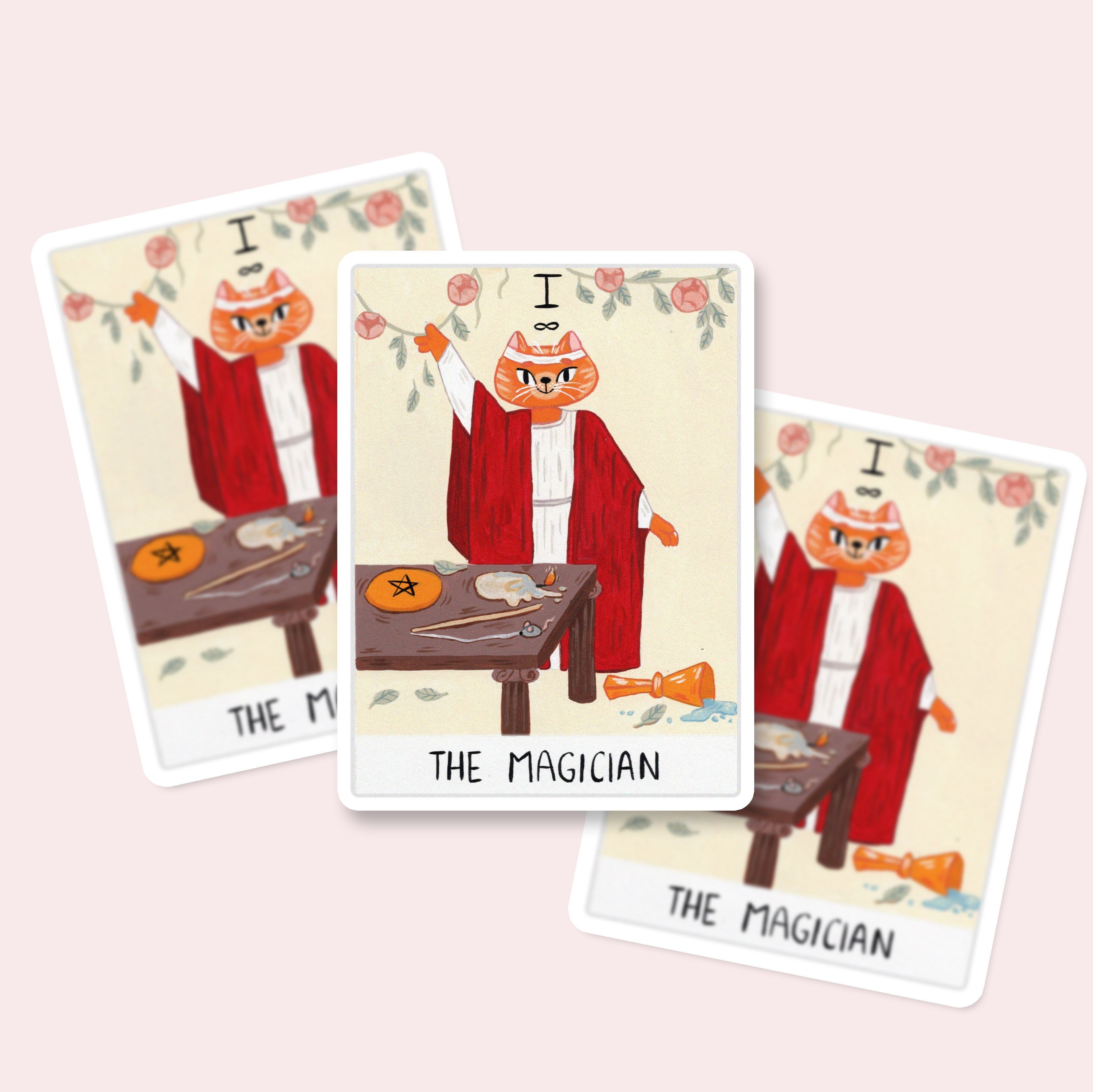Le Magicien - stickers tarot des chat - autocollant vinyl individuel