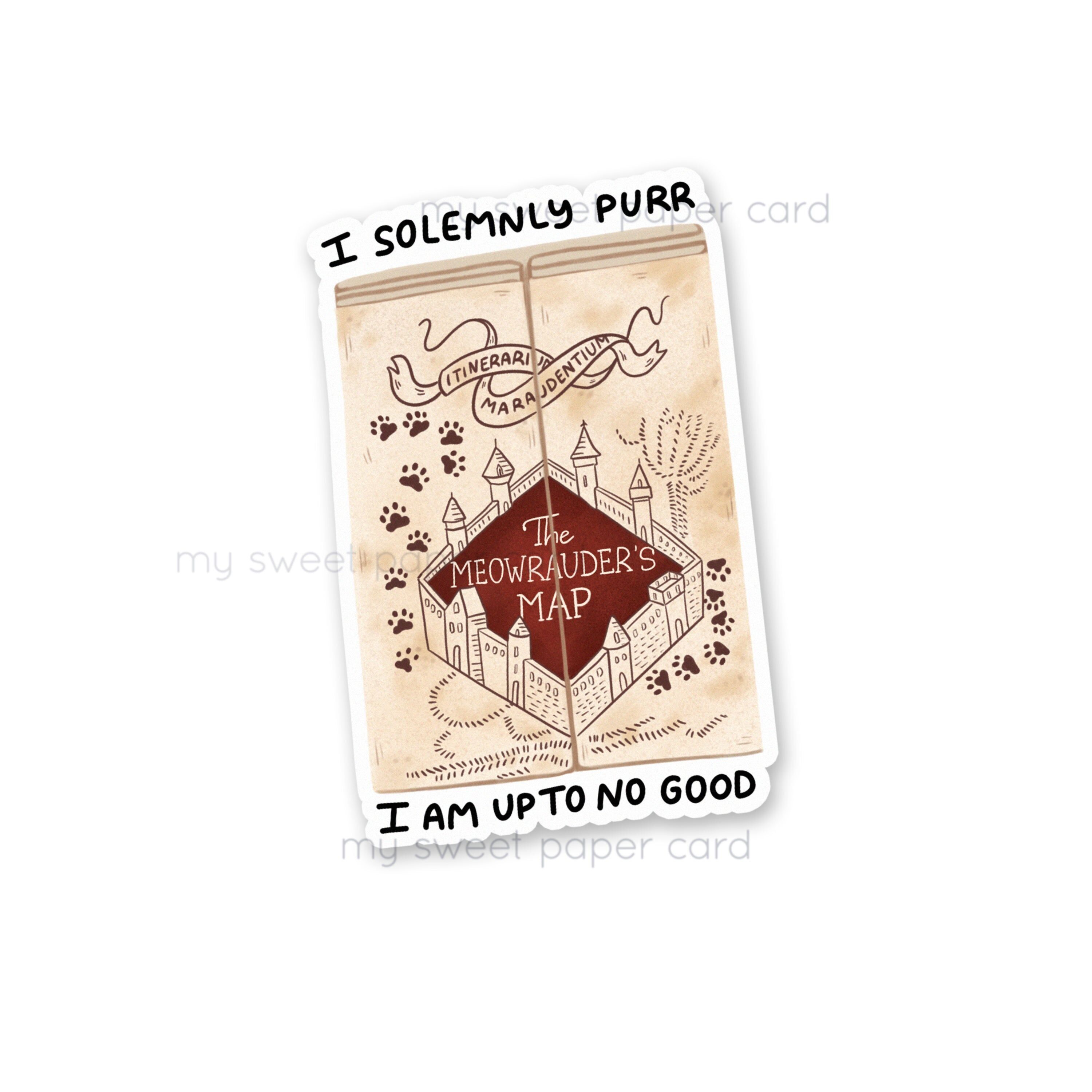 Meowrauders Map - autocollant en vinyl individuel