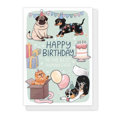Dog Birthday Card - Happy Birthday to the Best Human