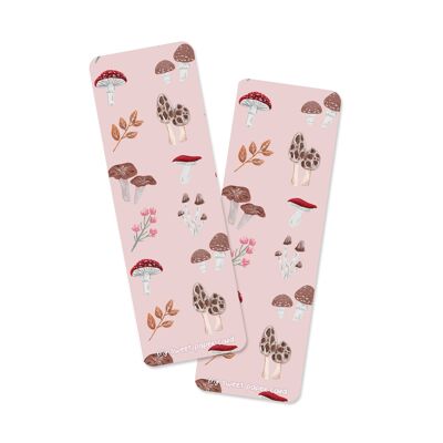 Champignons rose - Marque pages automne