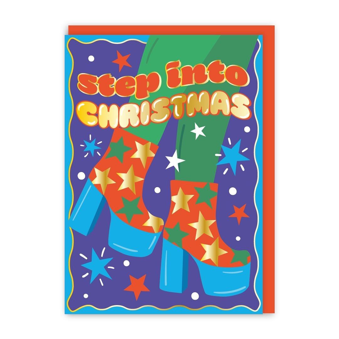 Step Into Christmas Disco Weihnachtskarte