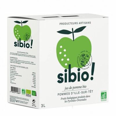 Jus de Pomme bio d'Ille-sur-Têt - 3L - Jus SIBIO