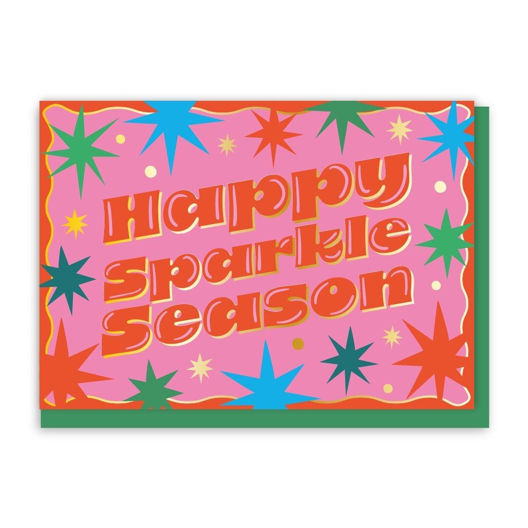 Biglietto di auguri di Natale "Happy Sparkle Season Disco"