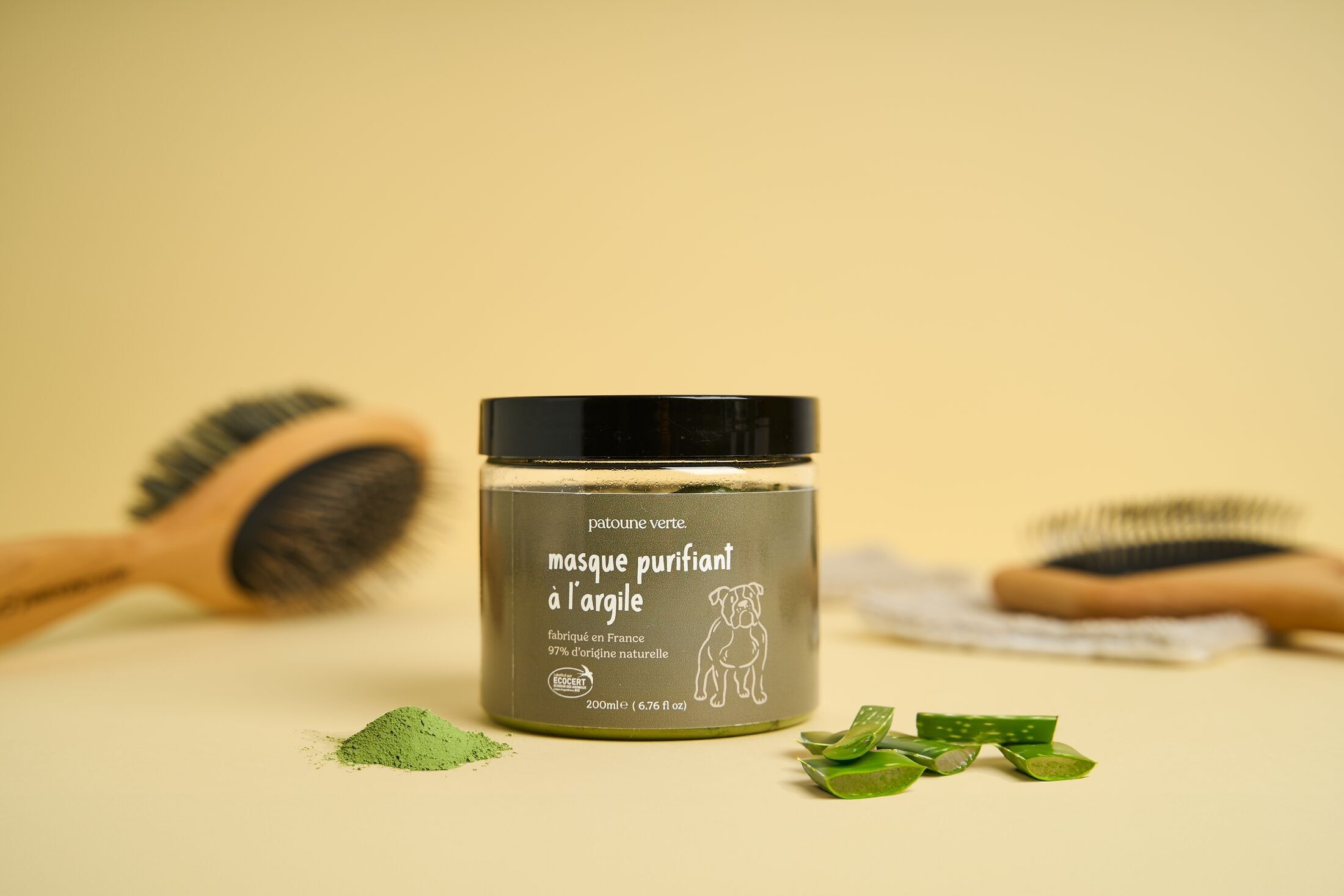 masque purifiant à l'argile verte & aloe vera pour chien
