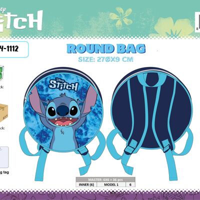 Stitch Round Backpack 27 x 9 Cm