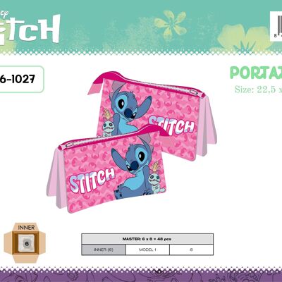 Trousse Triple Poche Stitch 22,5 x 12 Cm