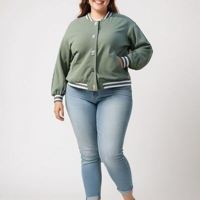 Plus size green teddy jacket (C6530)