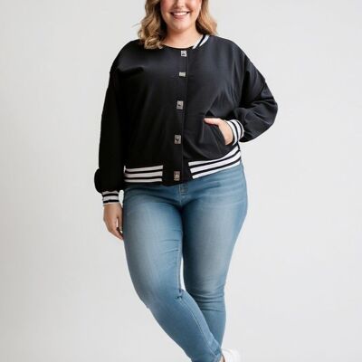 Plus size black teddy jacket (C6530)